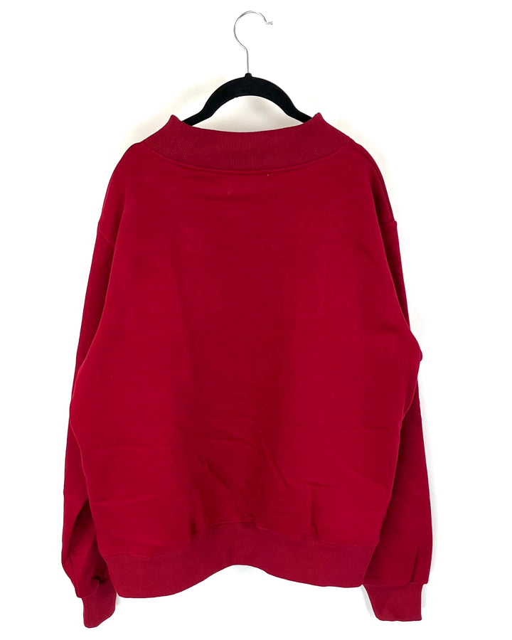 PRESALE: Red Parke Logo Mockneck Sweatshirt - S/M, L/XL and XXL