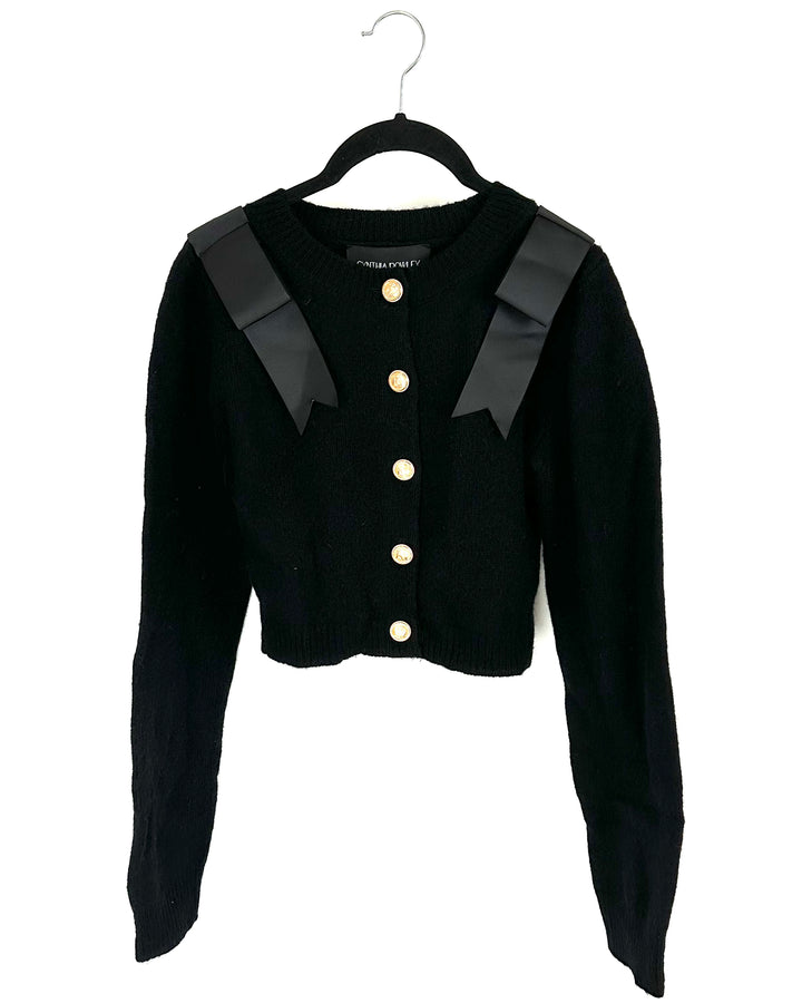 Cynthia Rowley Black Cropped Cardigan - Small