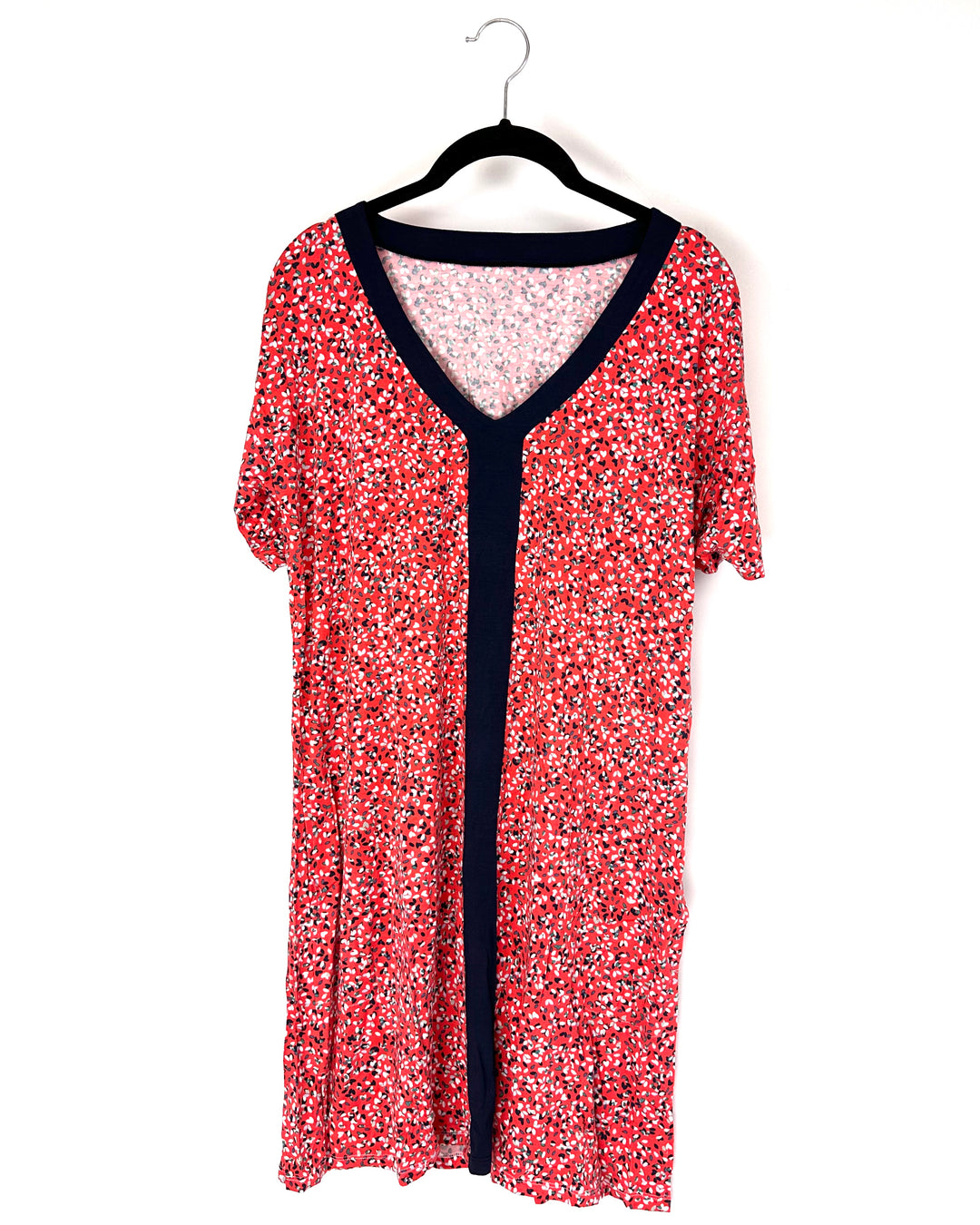 Coral Printed Night Gown - Small