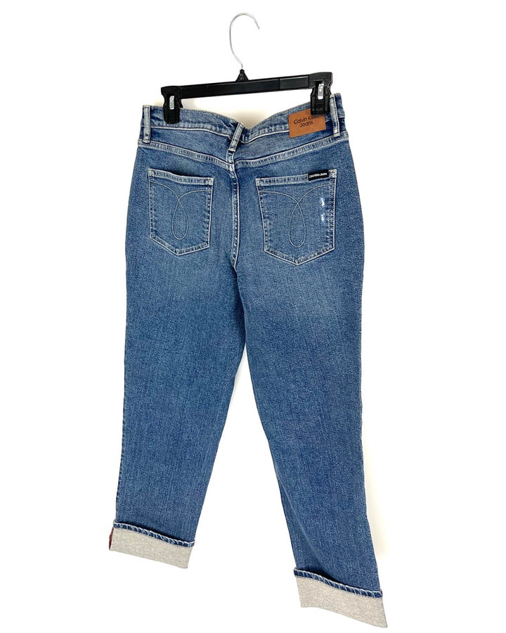Mid Rise Straight Ankle Jeans - Size 28