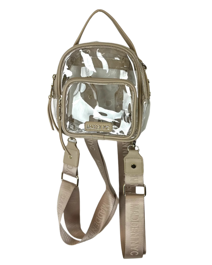 Beige Transparent Mini Backpack
