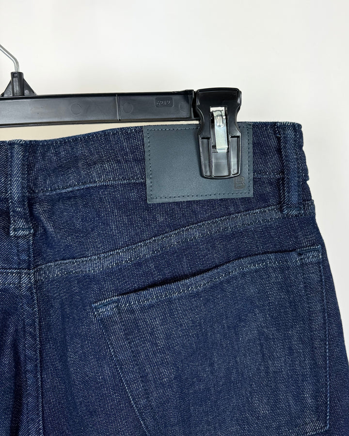 MENS Dark Blue Texture Jeans - Size 32/32