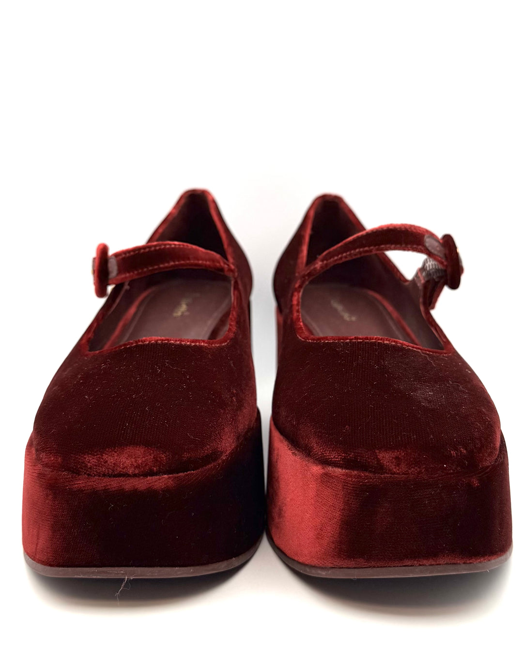 Wine Red Velour Platform - Size 7