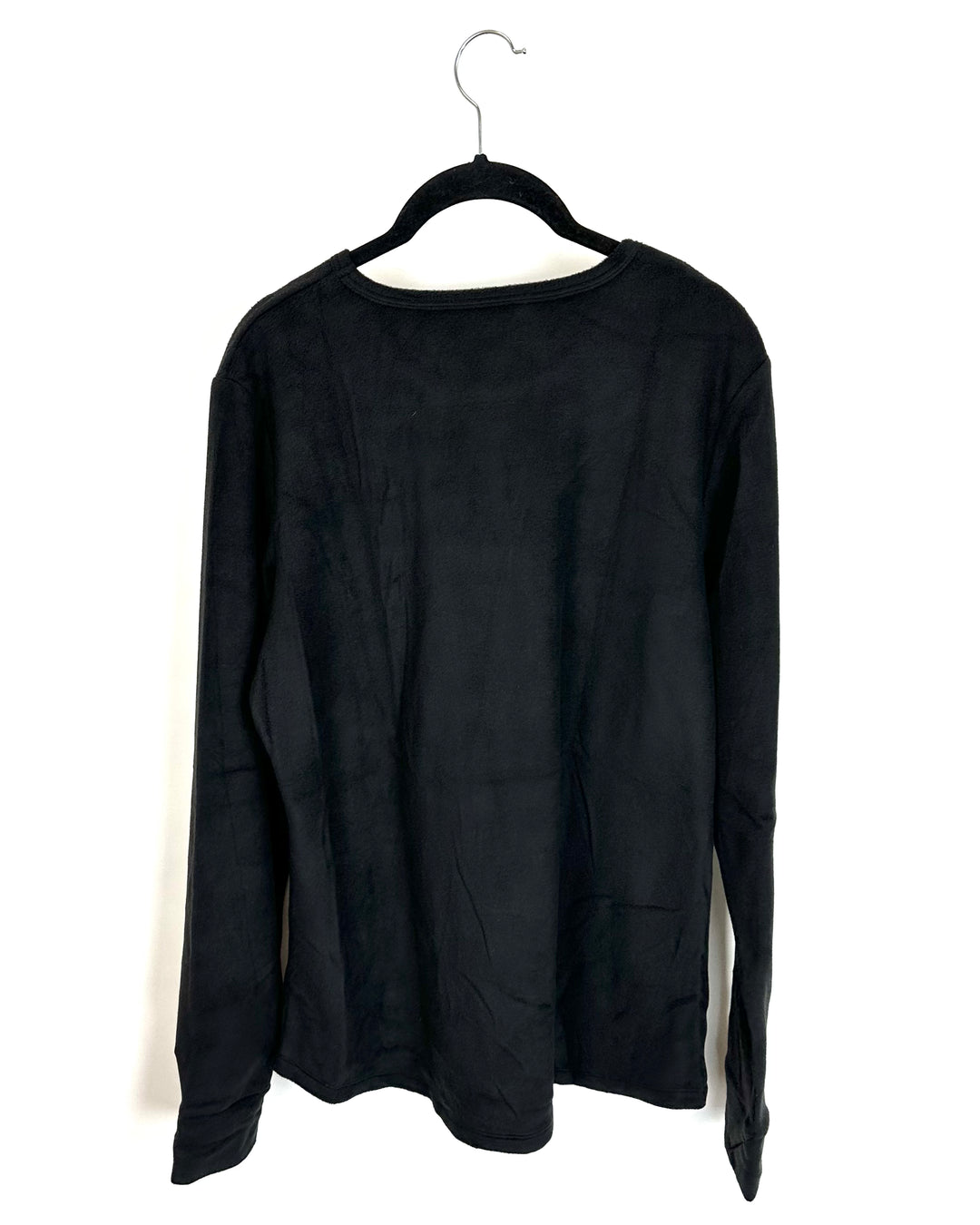 Black Fitted Fleece Top - Extra Large