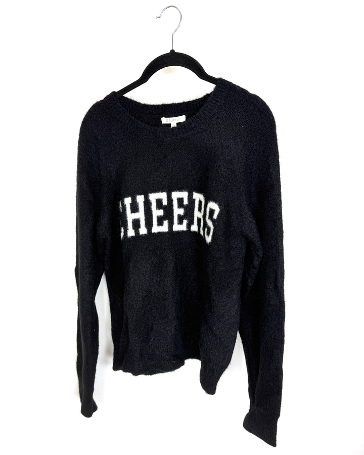 Black "Cheers" Sweater - Size 4/6