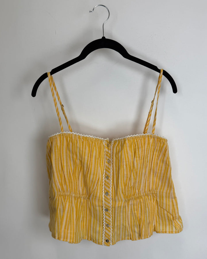 Yellow Striped Babydoll Top- Size 4/6