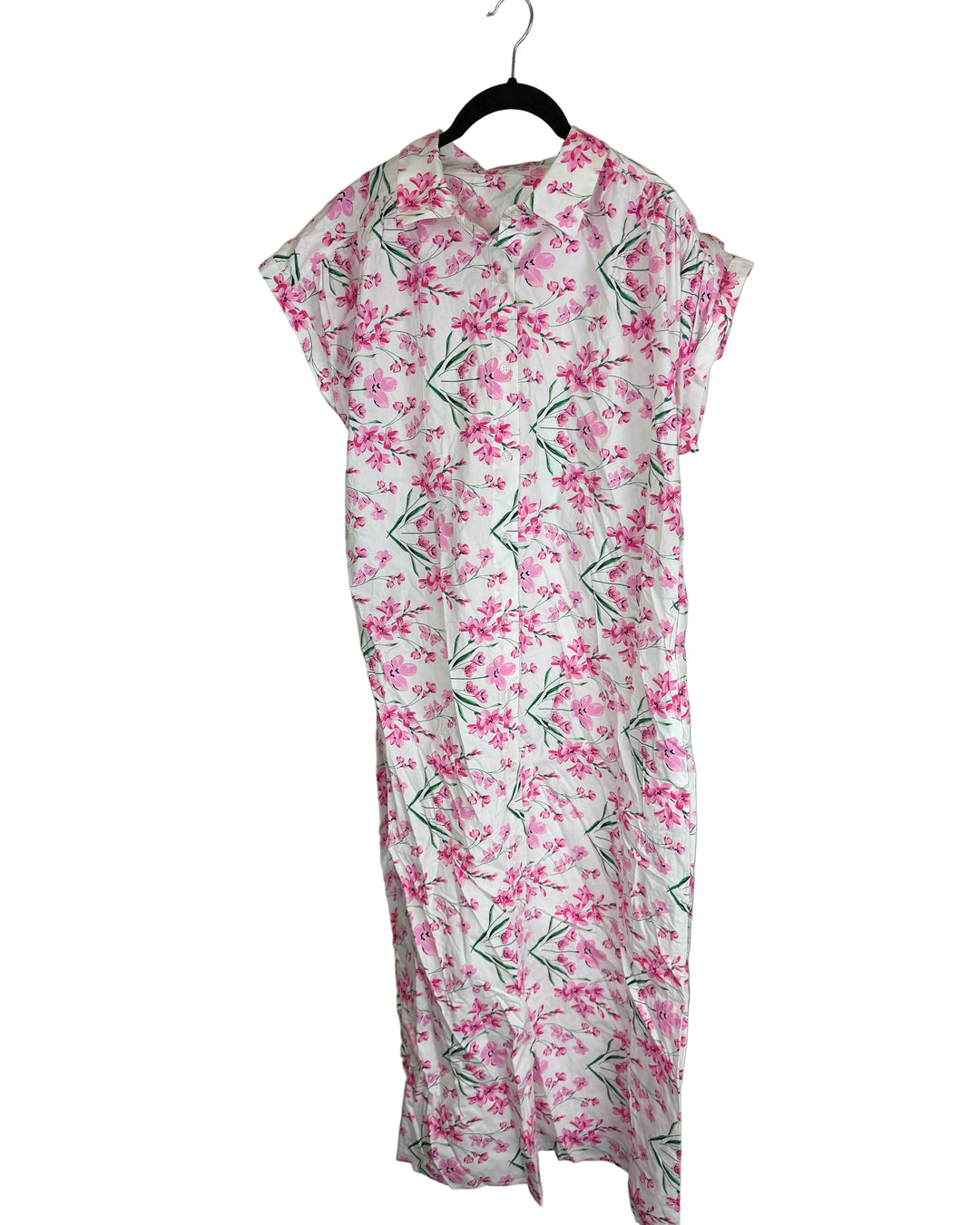 Pink and Green Floral Dress - Size 6/8