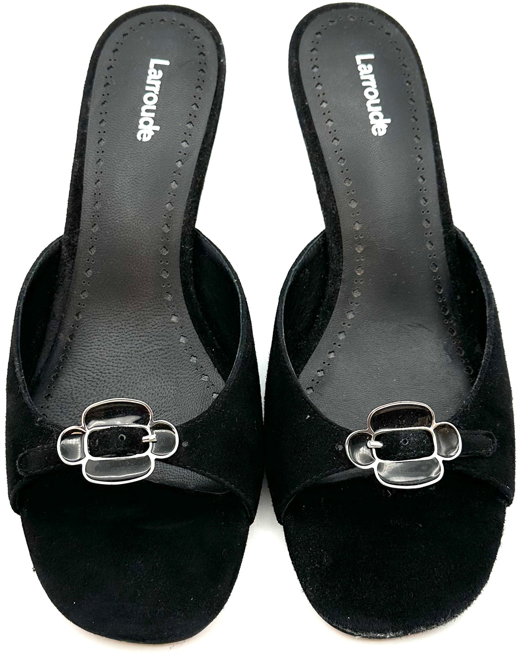 Black Suede Kitten Heel - 6, 8, and 11