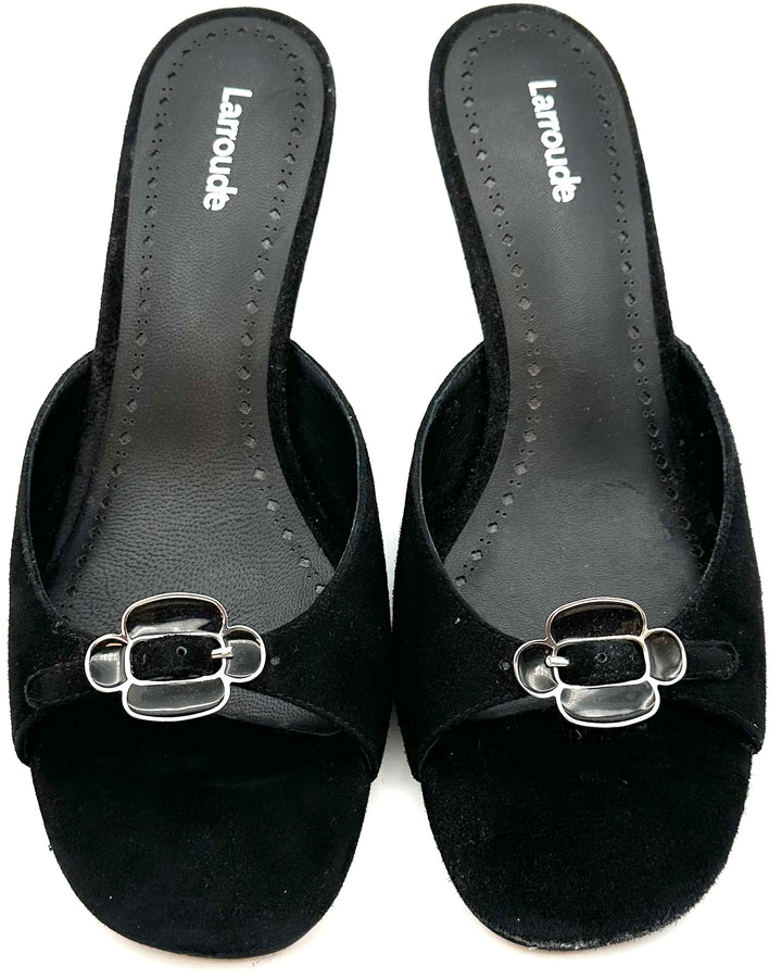 Black Suede Kitten Heel - 6, 8, and 11