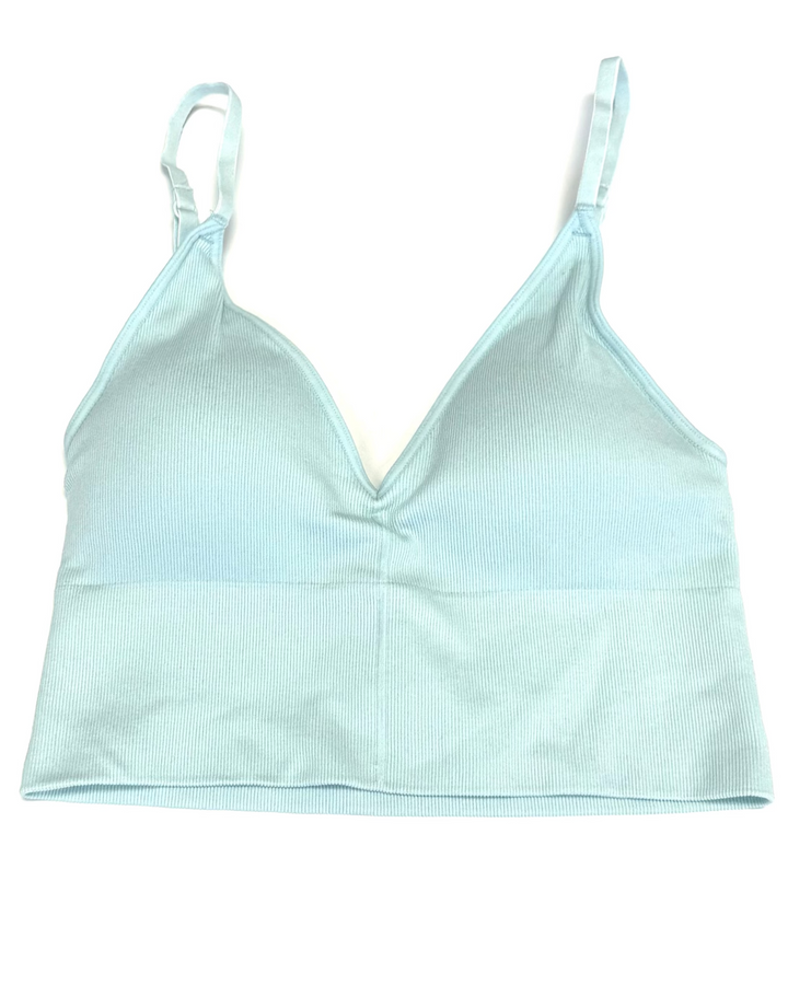 Icy Blue Wireless V-Neck Bra - Small