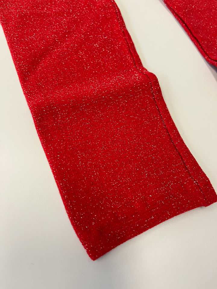 Red Glitter Leggings - Size 00