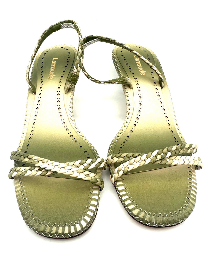 Green Strappy Kitten Heel - Size 6.5