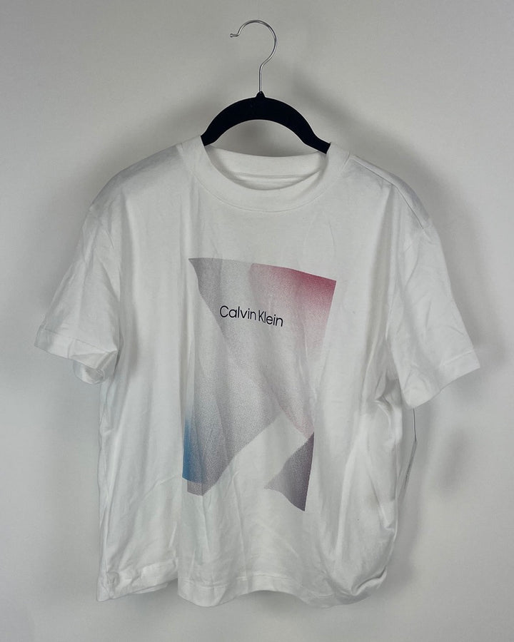 Multicolor Dotted Graphic Design T Shirt - Small