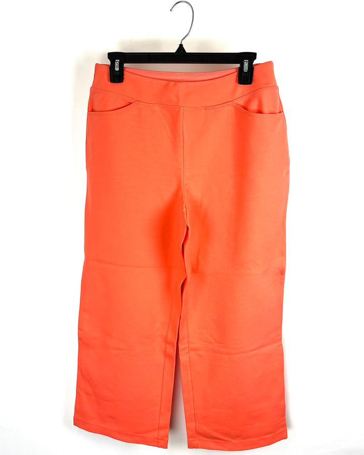 Coral Cropped Stretchy Pants - Size 12