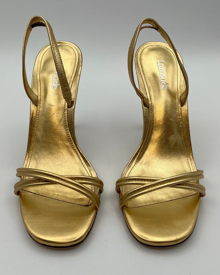 Metallic Gold Strappy Heels - Size 7, 9 and 10
