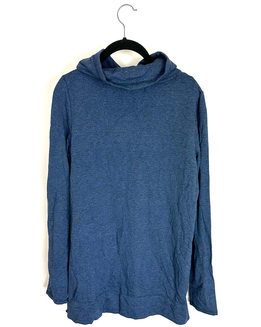 Heathered Blue and Black Cowl Neck Tunic Top - Size 4/6