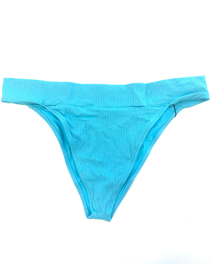 Metallic Blue Cheeky Bikini Bottom -  Extra Extra Large