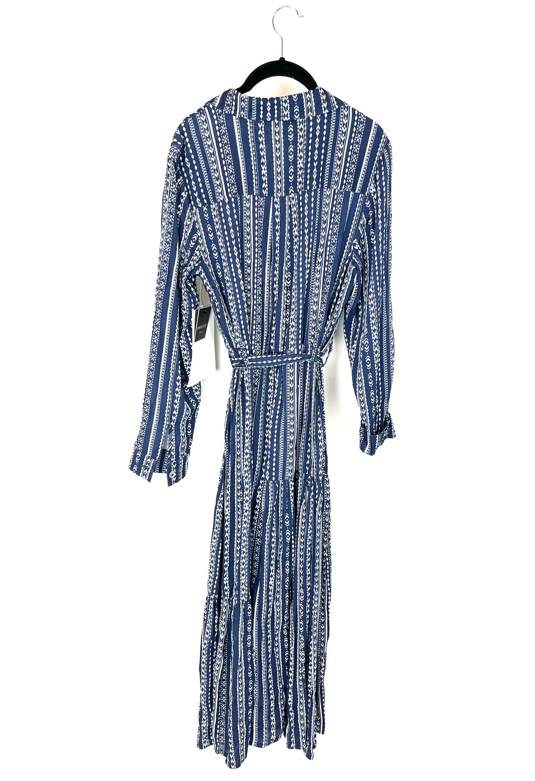 Blue Abstract Midi Dress - Size 6/8