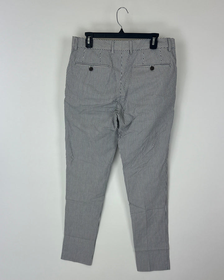 MENS White And Blue Pinstripes Pants - 32X32
