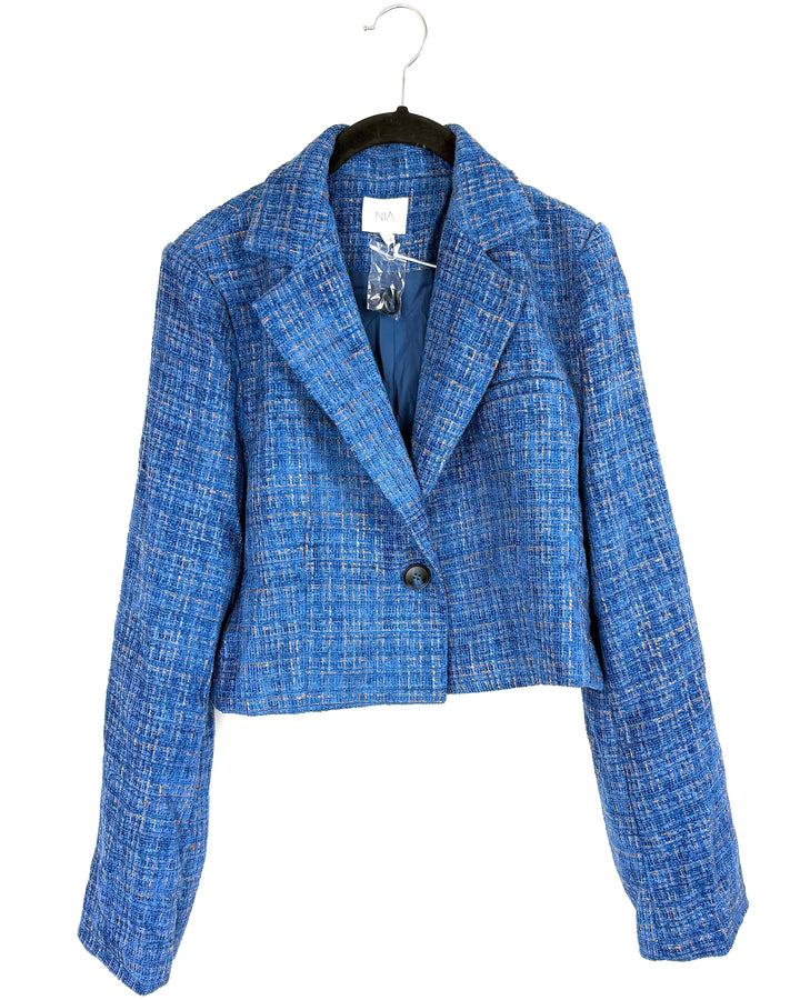 Nia Blue Cropped Blazer - Small