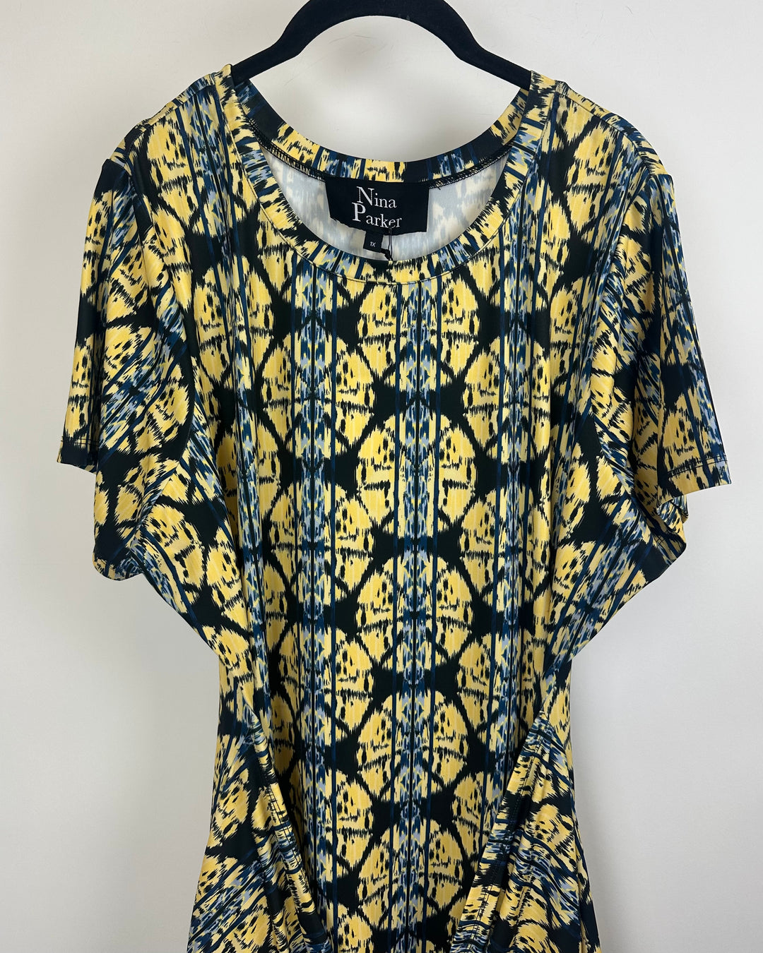 Abstract Print Wrap Bottom Dress - Size 1x