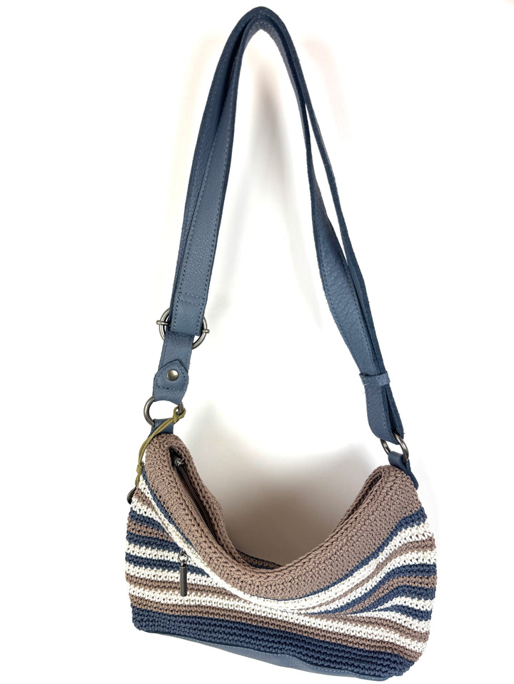 Multicolor Striped Crochet Crossbody Bag
