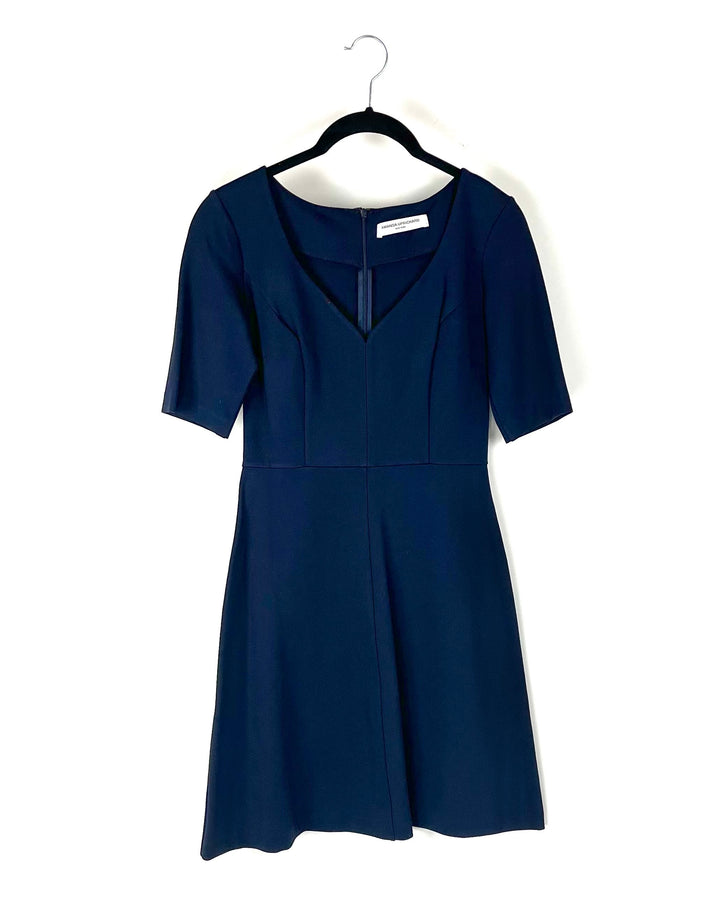 Short Sleeve Navy Blue Dress - Size 4/6