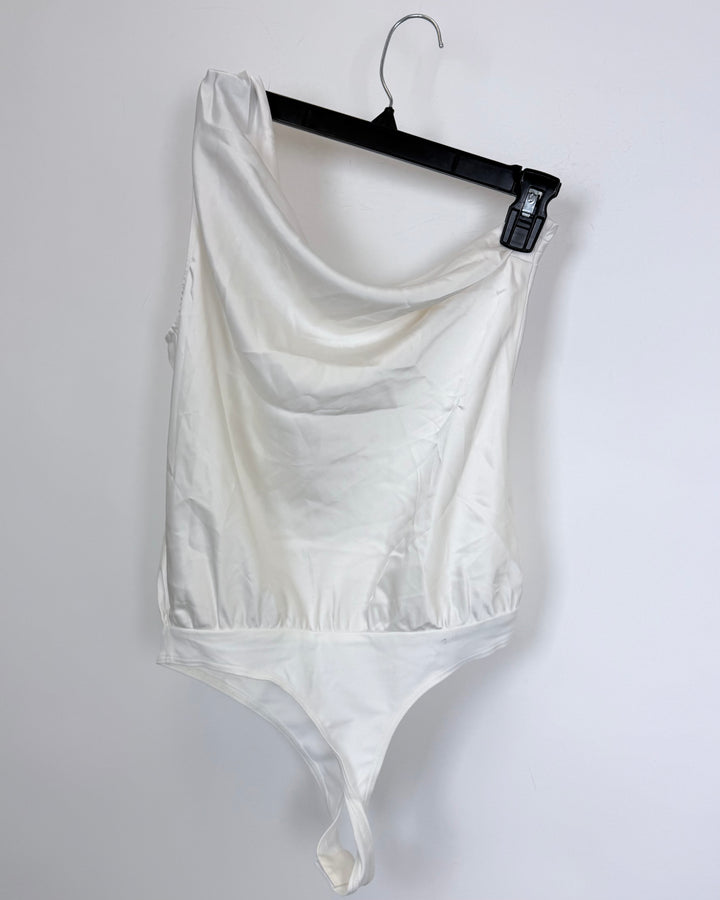 Pearl White One-Shoulder Bodysuit - Size 2/4