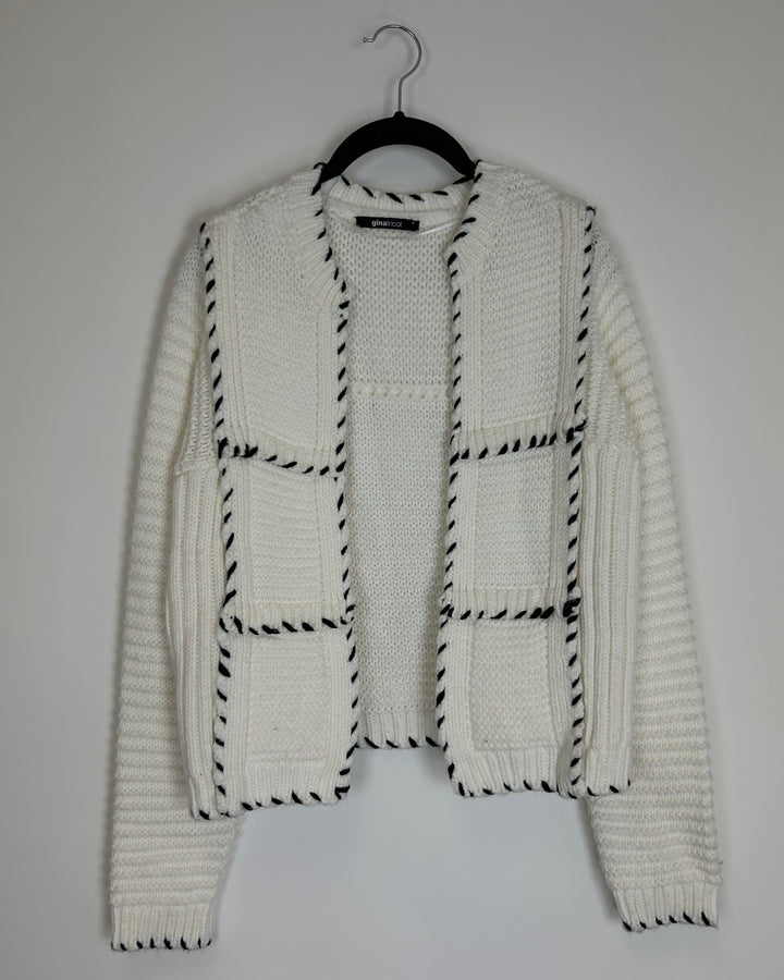 White Open front Cardigan -  Size 2/4