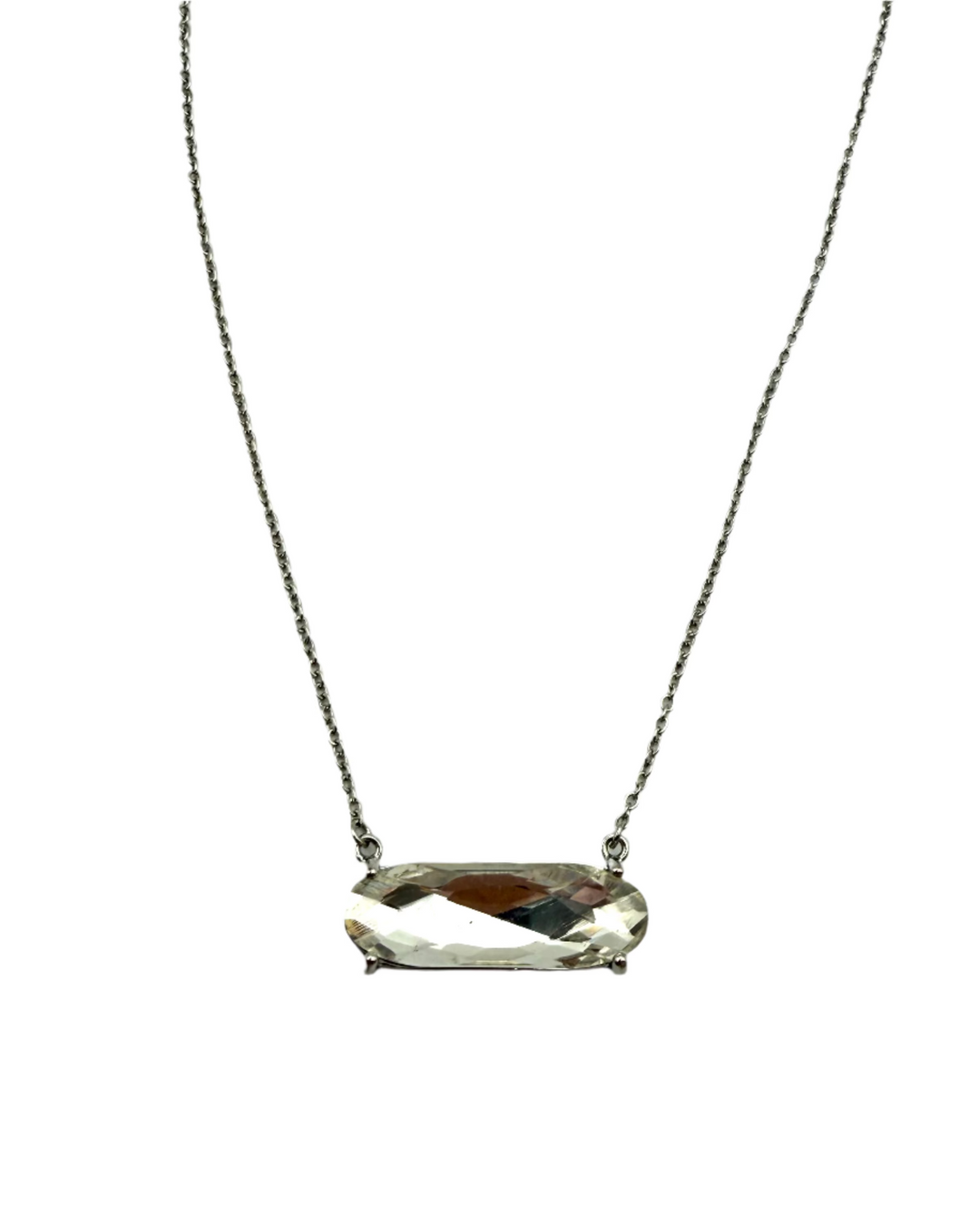 Dainty Silver Gemstone Necklace