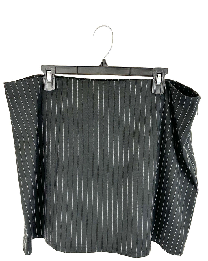 Black Pinstripe Skirt - Extra Large