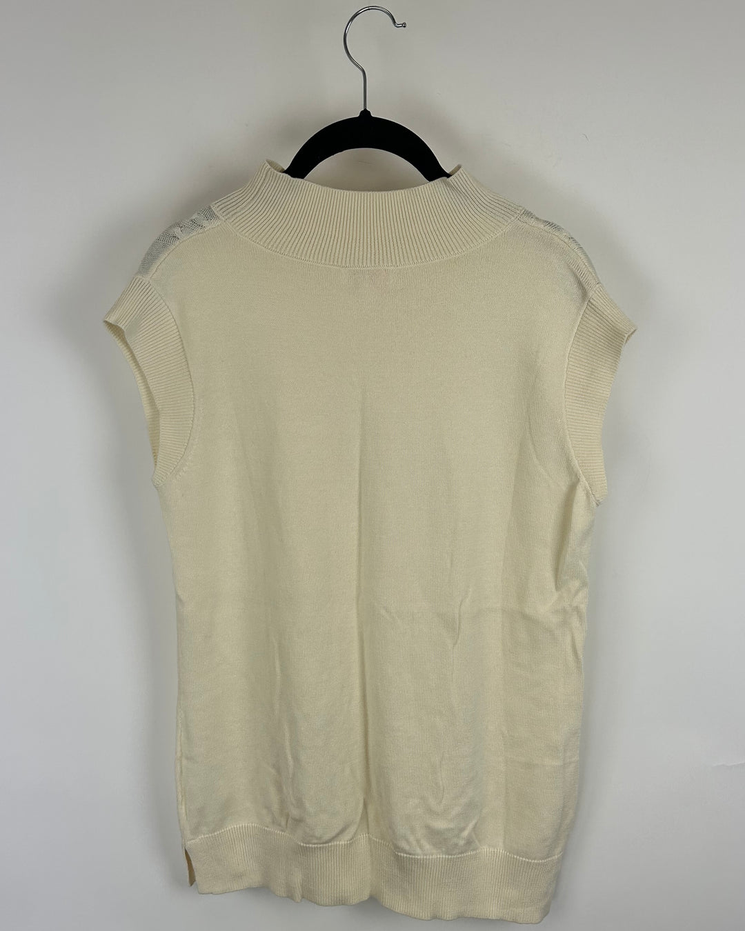 Ivory Cabled Mock Neck Sweater - Size 6/8