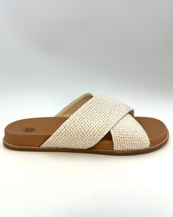 Cream Crochet Criss Cross Sandals - Size 7 and 10