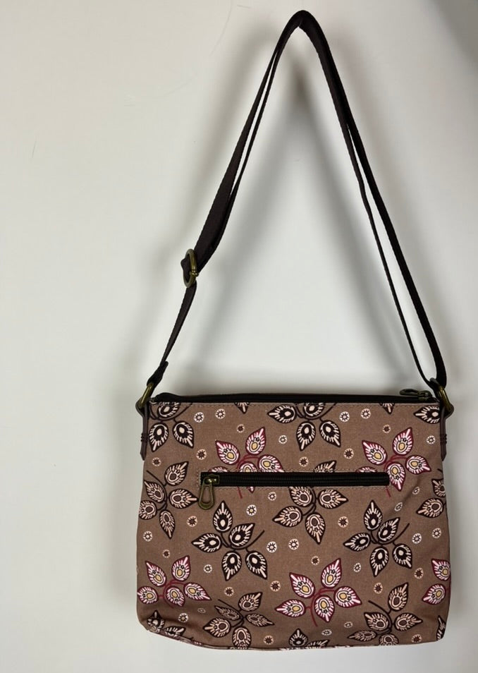 Brown Patterned Crossbody Bag