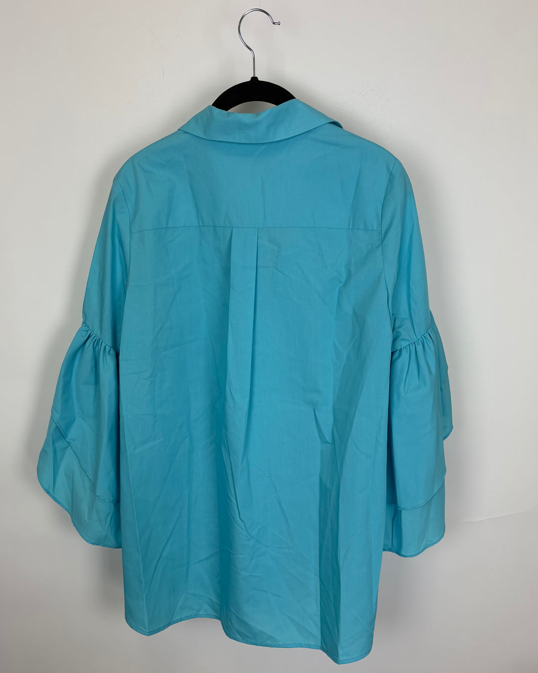 Bright Blue Button Up Ruffle Blouse - Size 2/4, 4/6, 6/8, 8/10