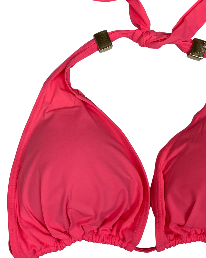 Neon Coral String Multi Wear Bikini Top - Small