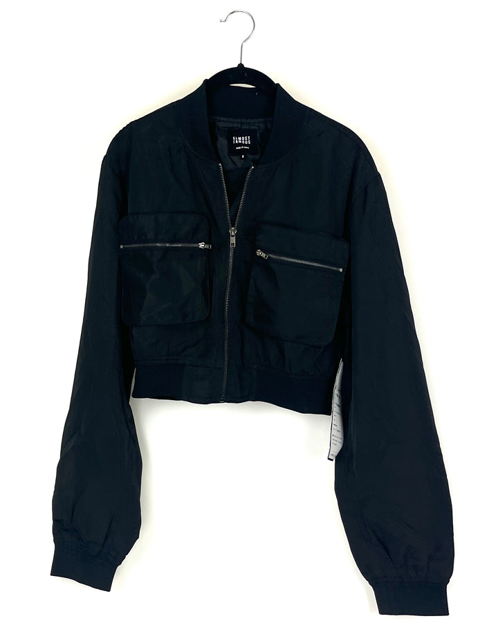 Black Parachute Zip-Up Jacket - Size 2/4