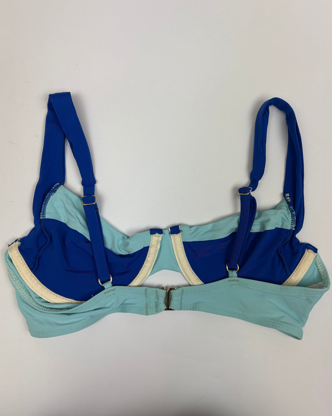 Bright Blue & Sky Blue Underwire Bikini Top - S, M & XL D Cup