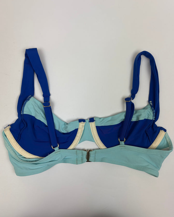 Bright Blue & Sky Blue Underwire Bikini Top - S, M & XL D Cup