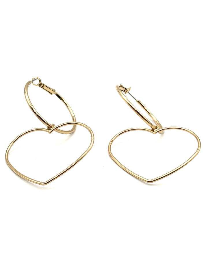 Gold Heart Shaped Hoop Earring