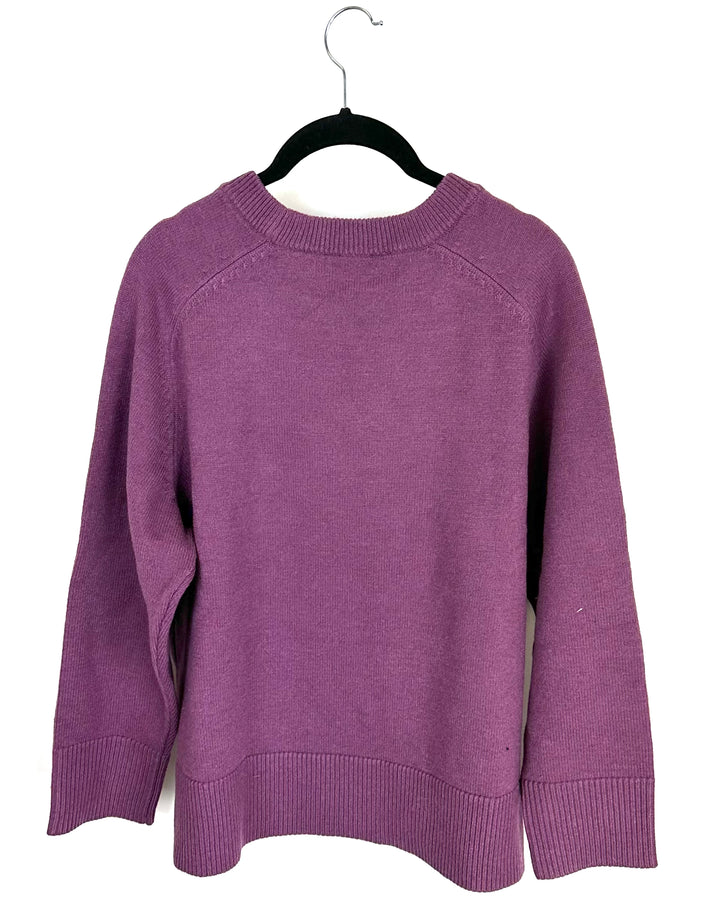 Plum Crewneck Cropped Sweater - Size 14/16