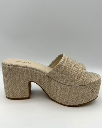 Beige Raffia Platform Sandal - Size 6.5 and 8.5