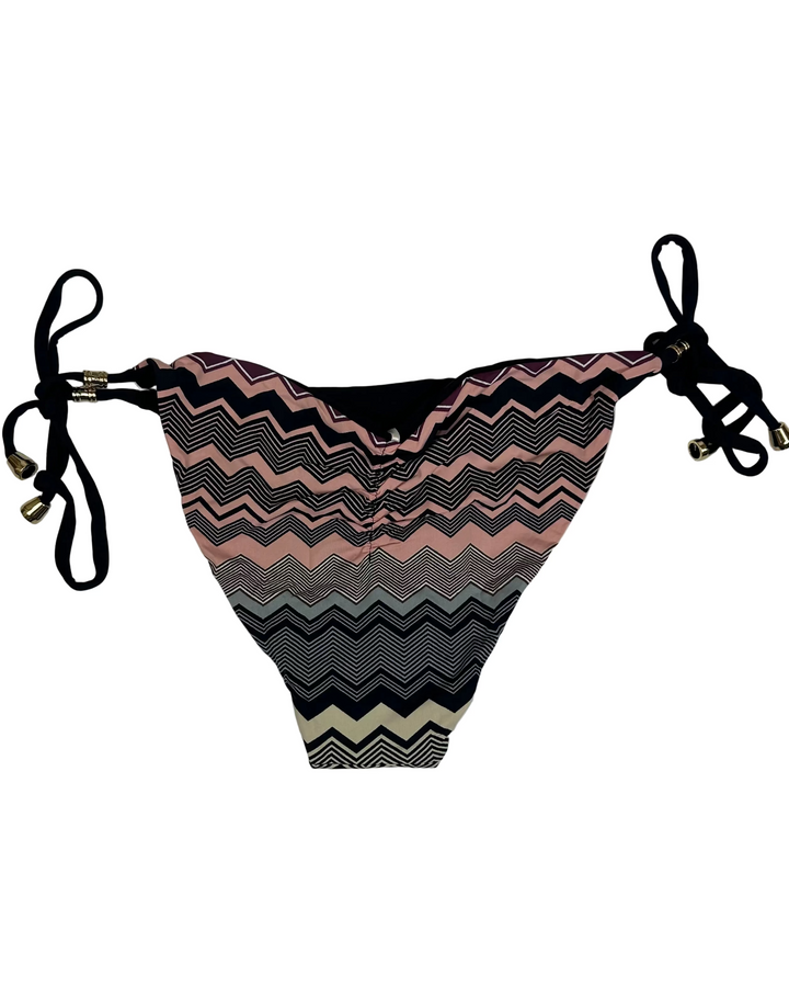 Reversible Black Chevron Tie Bikini Bottom - XS, S, XL