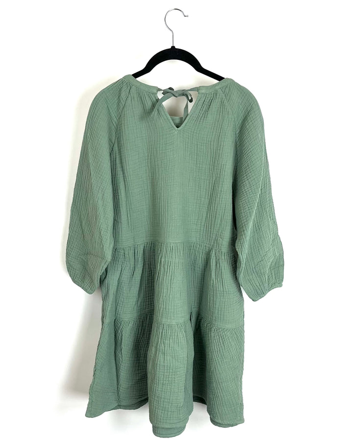 Sage Green Textured Dress - Size 0/2, 4/6, 8/10 and 12/14