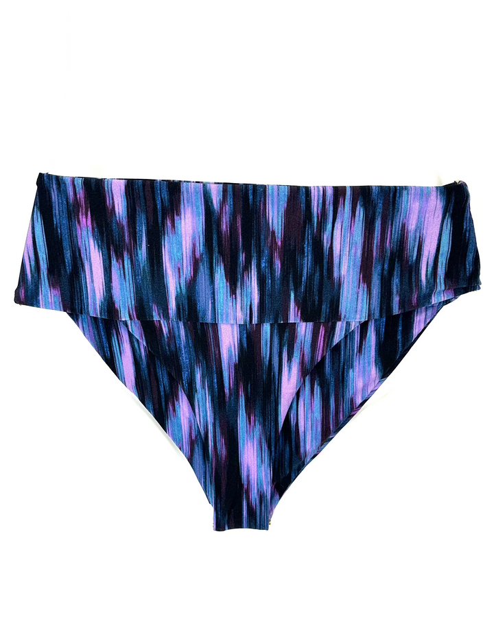 Blue & Purple Thick Waistband and Fuller Coverage Bikini Bottom - Extra Small and Small