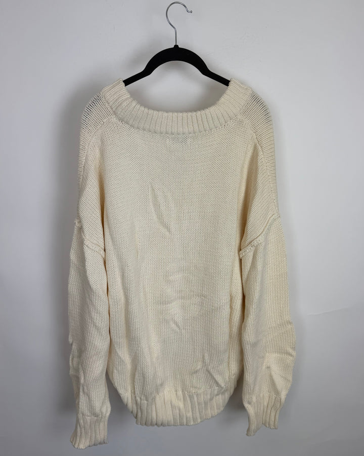 Ivory High Low Knit Sweater - Size 6/8