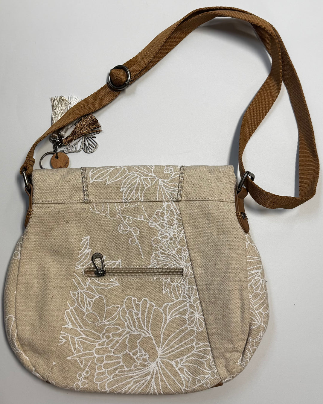 Light Sand Floral Print Sachel Bag