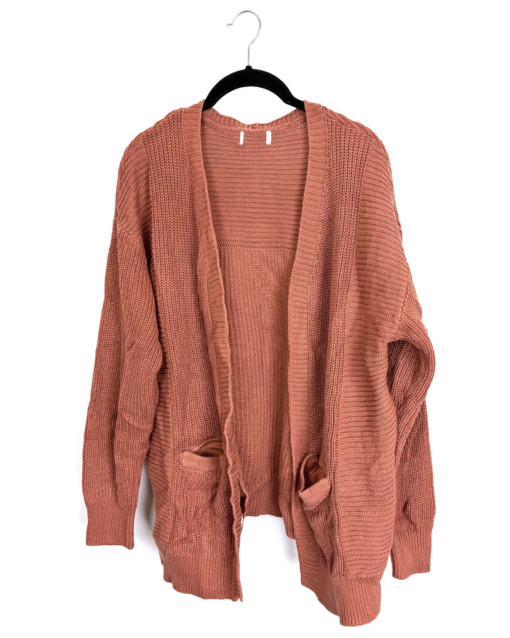 Washed Terracotta Cardigan - Size 10/12