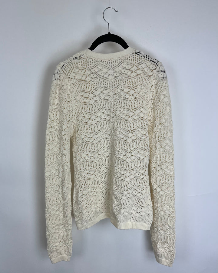 Cream Open- Knit Cardigan- Size 4/6