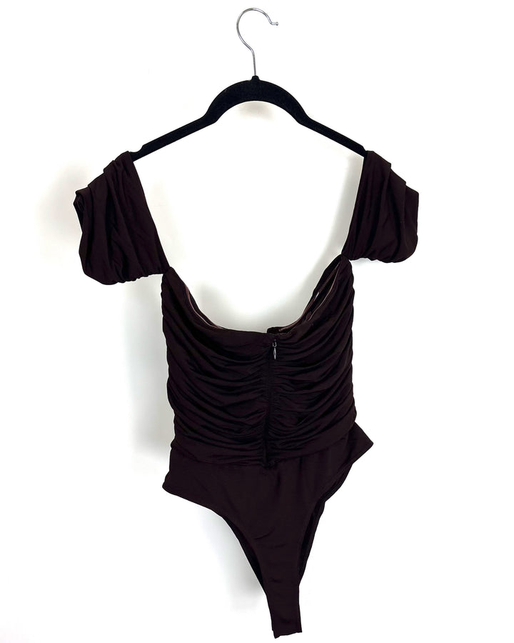 Brown Ruched Bodysuit - Size 2/4